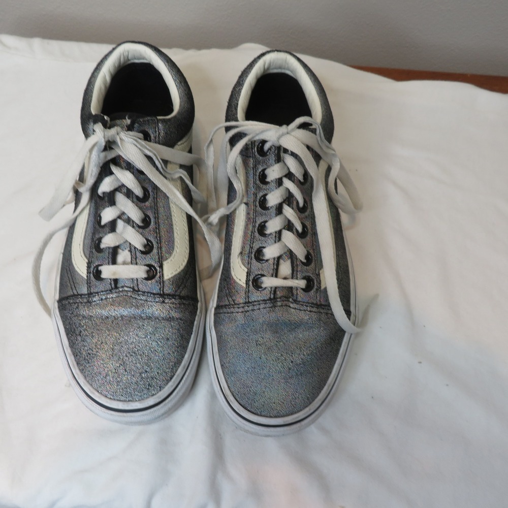 Vans Old Skool Prismatic Glitter Rainbow Sneakers Womens 7 Mens 5.5 Low Top